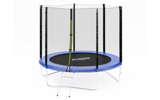 Батут 8 футов с защитной сеткой и лестницей 3 ноги Батут 8 футов с защитной сеткой и лестницей 3 ноги